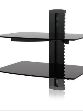 NEW Ematic 2 Tier Wall Shelf Mount for Cable Box Router Apple TV Roku Console